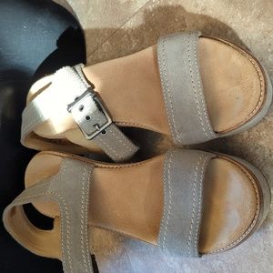 Clarks artisan suede wedge